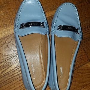 COACH blue patent leather loafers sz. 6.5